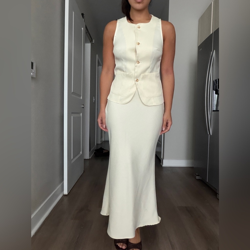 SHEIN Cream set  with Button Detail new